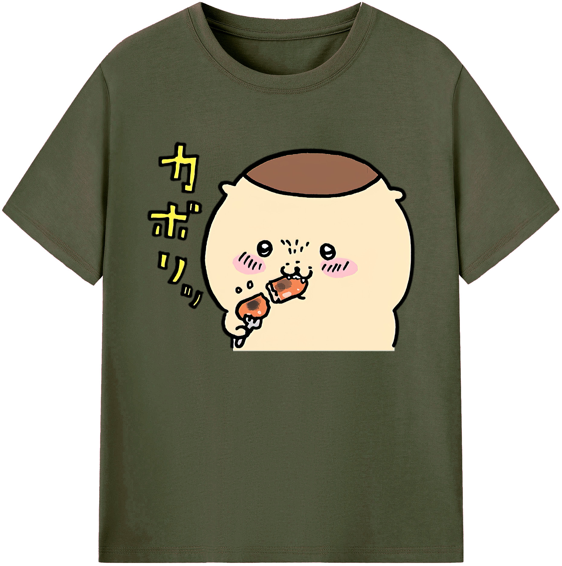 （画像用） ちいかわ くりまんじゅう Chii-kawa kuri manjū 綿100％ メンズ半袖Tシャツ｜肌触りやわらか＆通気性